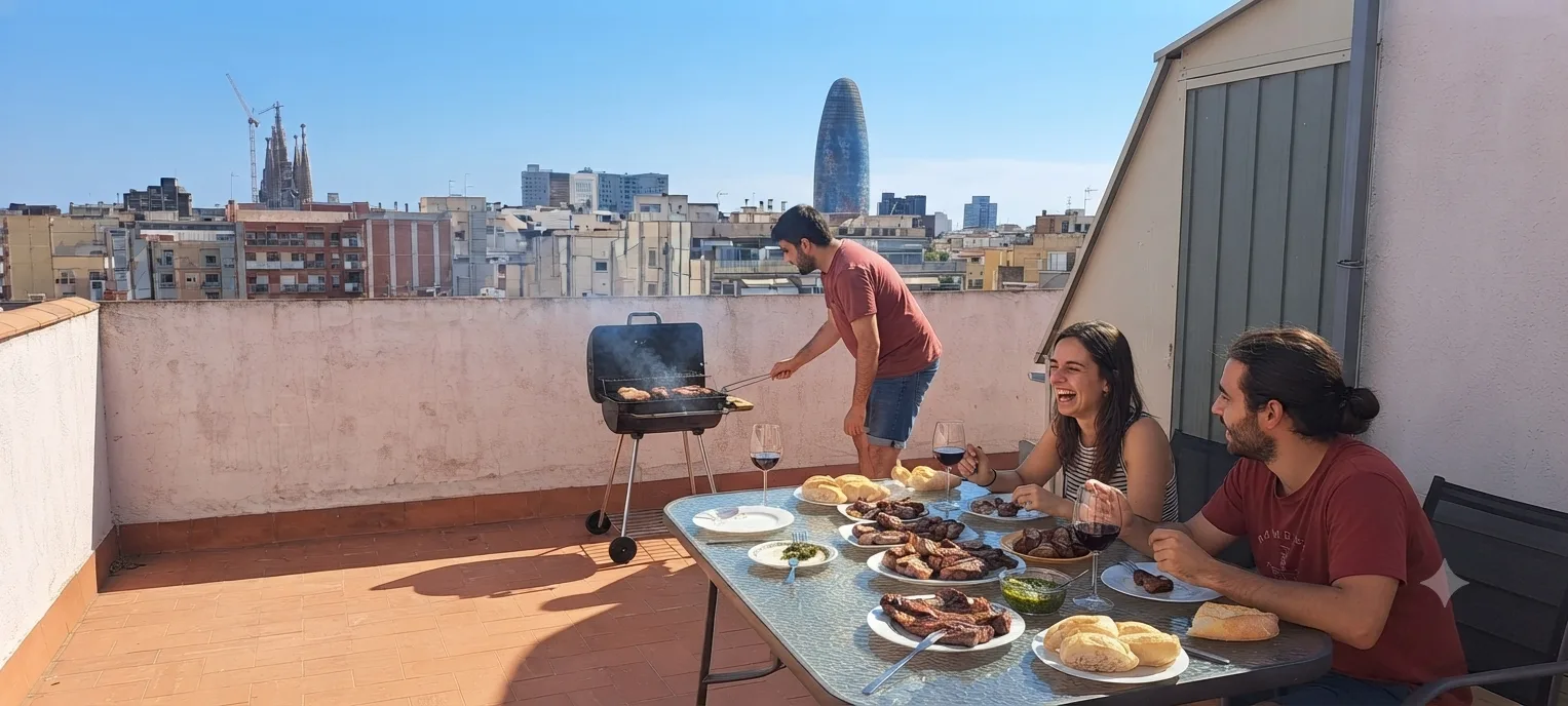 Asado vegano/ vegetariano en terraza