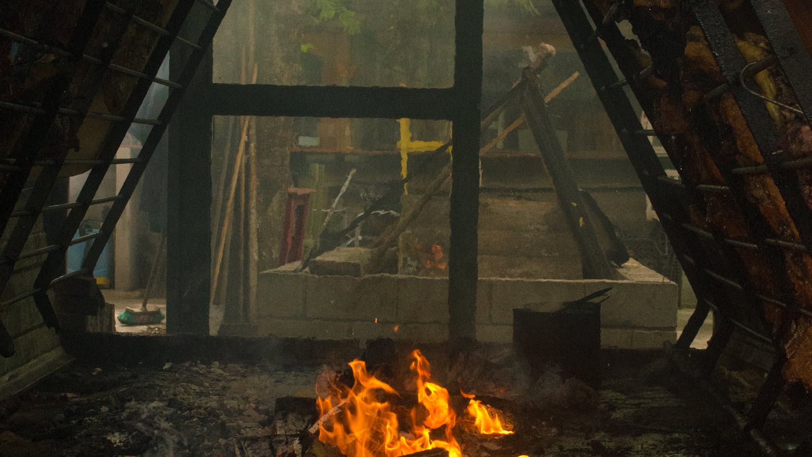 Asado familiar en jardín — Belgrano R.