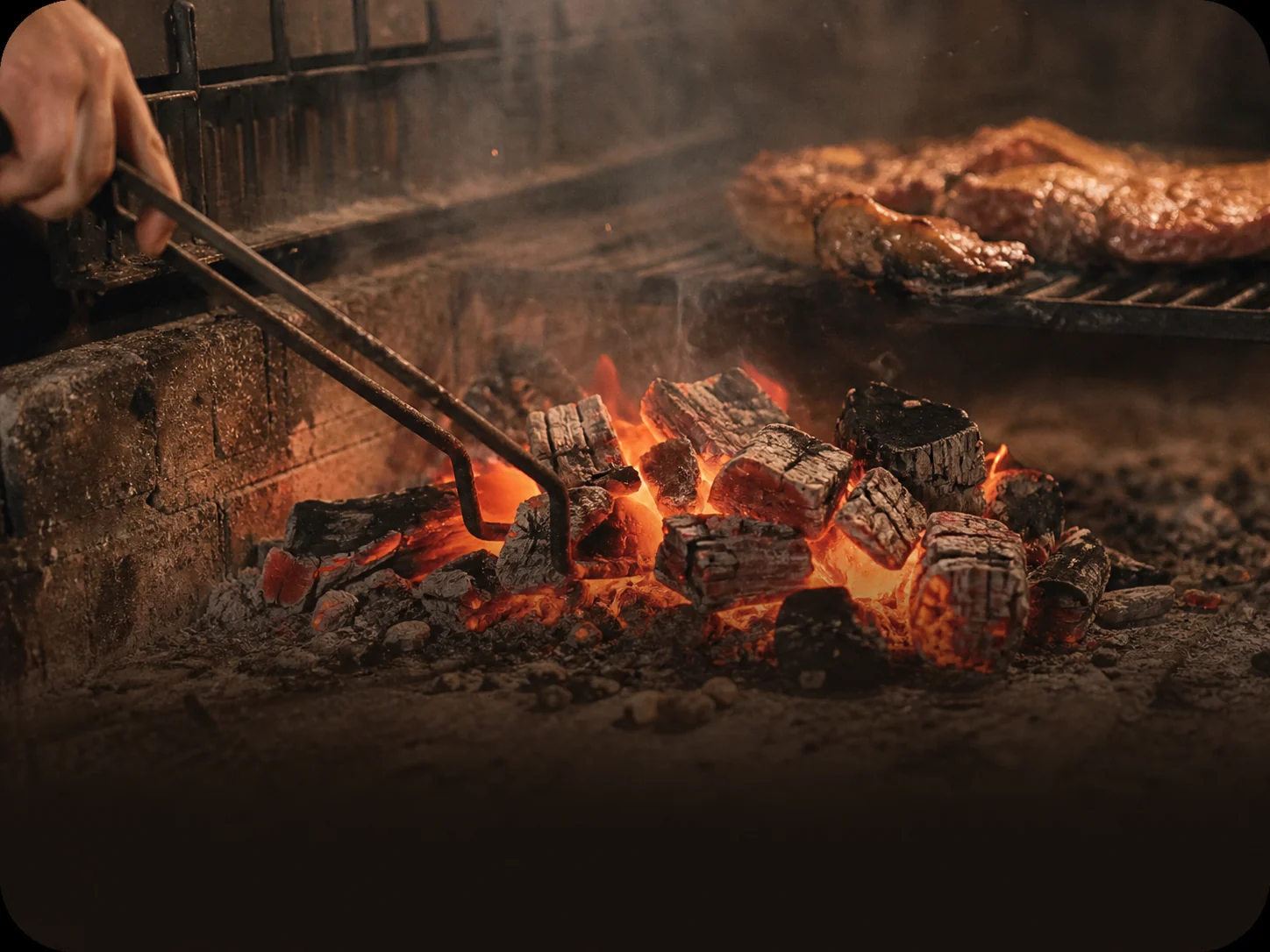 Embers ready for a first published asado