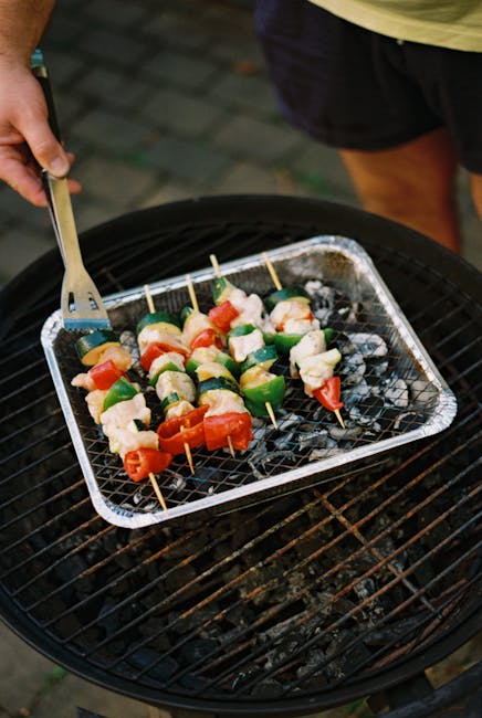 Grill prepared for a gathering with friends